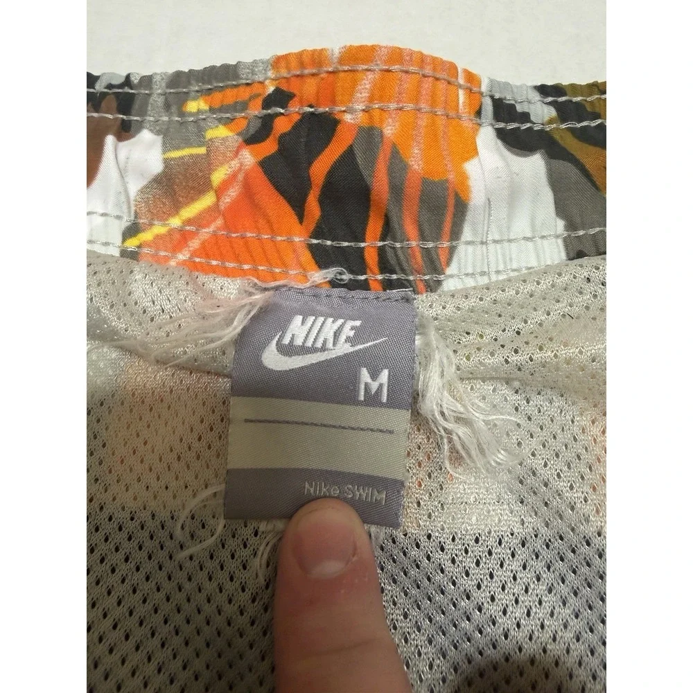 Nike swimwear swim‎ trunks shorts, orange grey unique pattern, men's medium